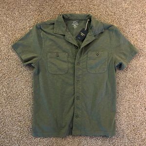 NWT M J. Crew Short-Sleeve Camp-Collar Garment-Dyed Harbor Shirt